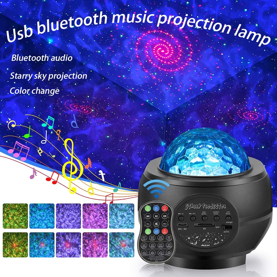 Led Galaxy Projector Disco Nachtlampje Usb Ocean Wave Projector Dj Bal Met Telefoon Bluetooth Muziek Afstandsbediening