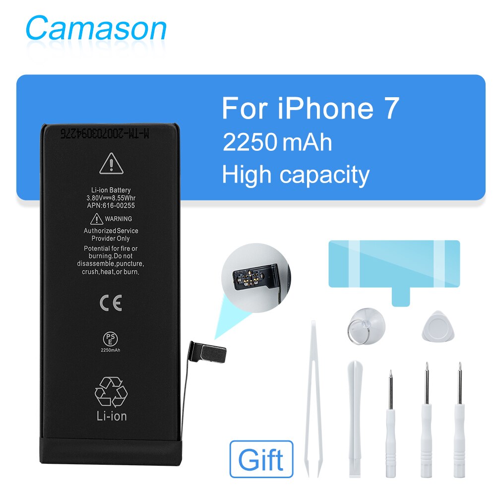 Camason Lithium Battery For iPhone 5 SE 6 6s 5s 7 8 Plus X XR XS Max 11 12 Pro High Capacity Replacement Batteries for iphone6: For iPhone 7