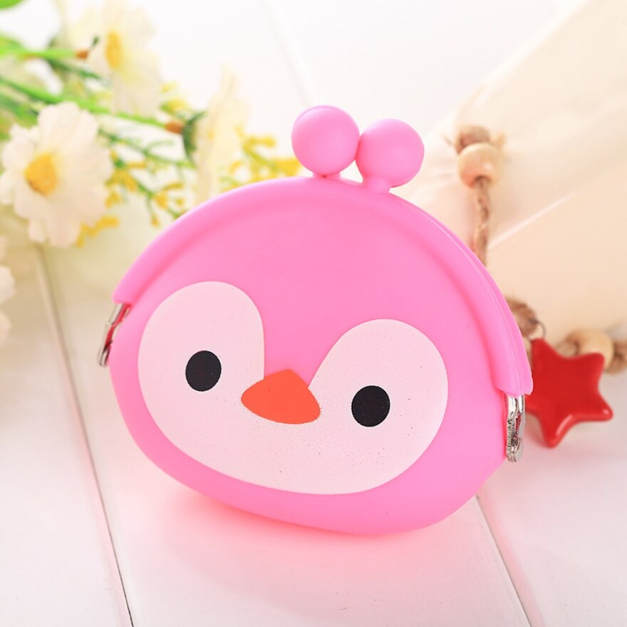 Girls Mini Silicone Coin Purse Animals Small Change Wallet Purse Women Key Wallet Coin Bag For Children Kids # F: Color 6