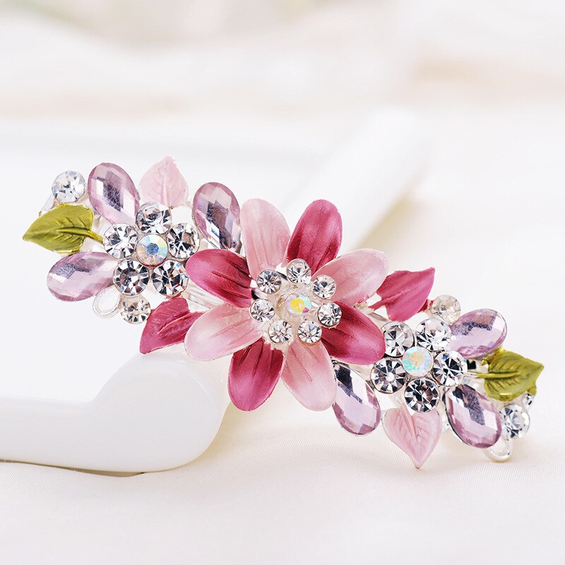 Altobefun Mode Kristal Haarspelden Voor Vrouwen Dames Meisjes Bloemen Hair Clips Elegante Sieraden Bridal Haarspeldjes AE013: 10