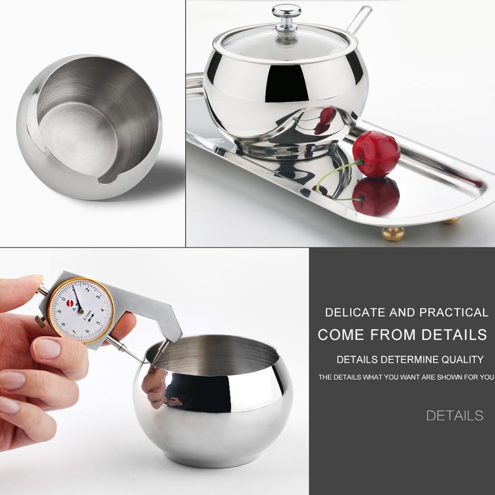 Stainless Steel Condiment Container set,kitchen Seasoning Pots Set with Spice Rack Large Capacity Silver Tone, Condiment Contain