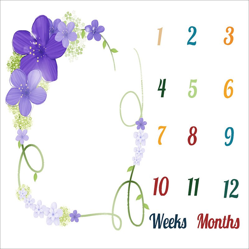 Baby Milestone Foto Props Achtergrond Dekens Dier Patroon Baby Speelmatten Achtergrond Doek Kalender Foto Accessoires Nordic: EF-90