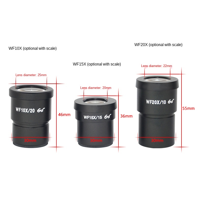 Stereo microscope eyepiece accessories WF10X/20X wide-angle eyepiece micrometer with scale eyepiece cross reticle