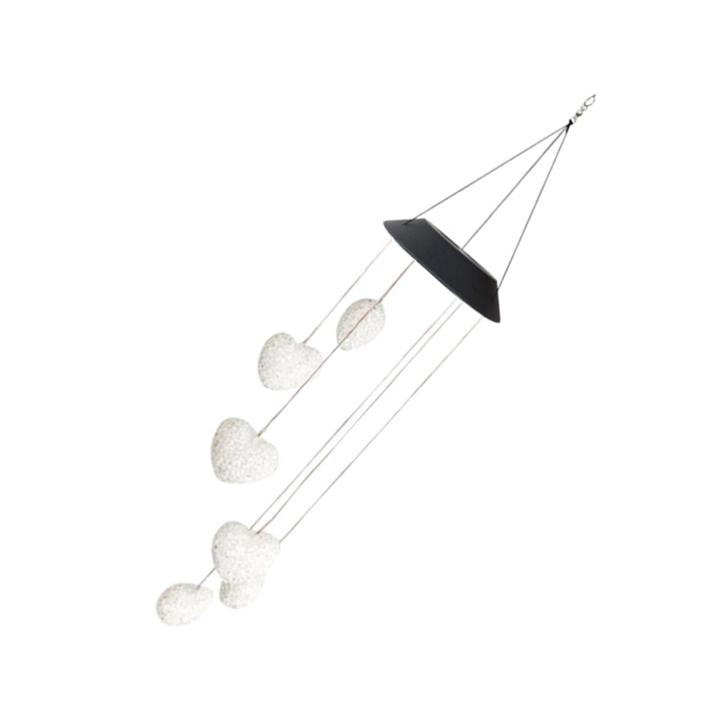 1pc solenergi vindklokke lys led romantisk hjerte form hengende lampe for bakgård hage