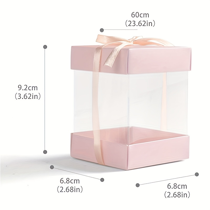 4/10 kleine vensterdoosjes met linten - transparante verpakking voor bruiloft, valentijnsdag, verjaardagsfeest