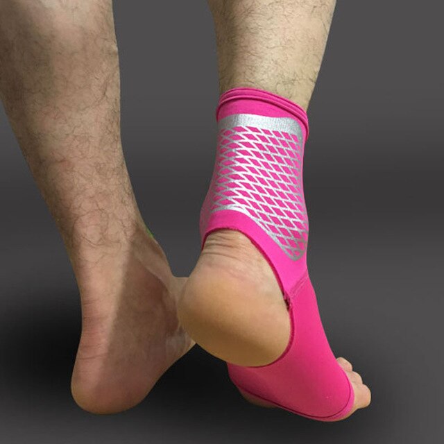 1 par sport ankel stöd elastisk hög skydda sport fotled utrustning säkerhet löpning basket fotled stöd stöd: Rosa / Xl