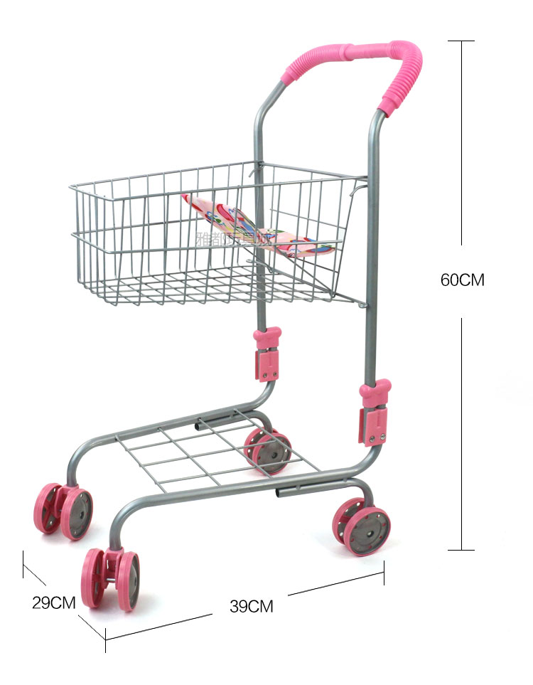 Play House Cart Boy Girl Child Simulation Supermarket Trolley Mini 3 Year Old Baby Stroller Big Space 68cmHeight: A