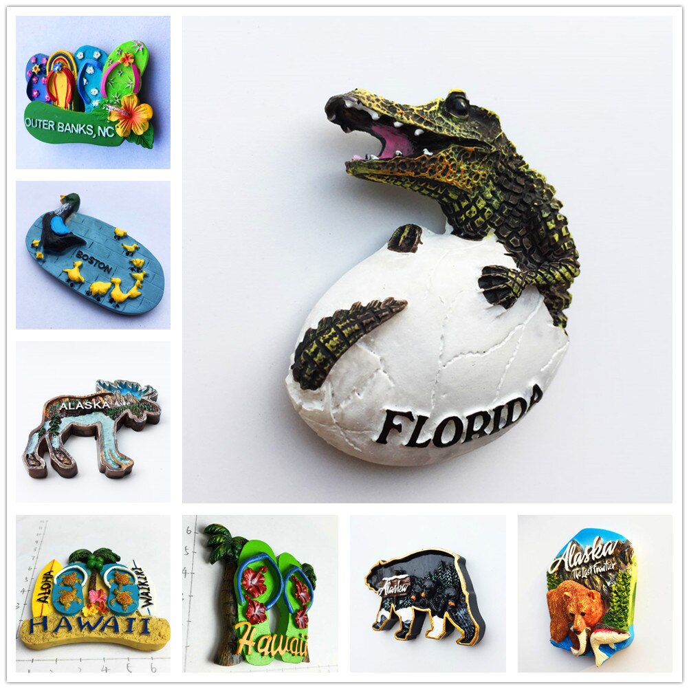 York USA 3D Fridge Magnets Tourism Souvenir Refrigerator Magnetic Sticker Collection Handicraft