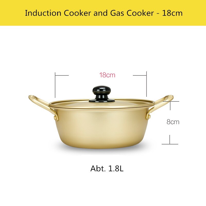 Ramen Topf Nudel Herde Aluminium Koreanische sofortig-nudeln Topf: 18cm