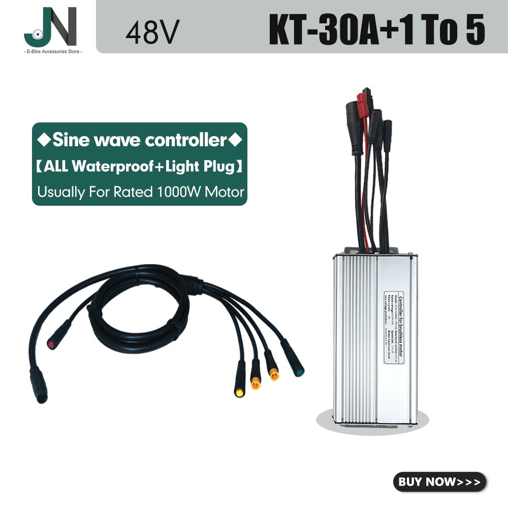 KT Ebike Controller 36V48V 250W-1000W Julet wodoodporna wtyczka 15A/17A/22A/25A/30A do zestawu do konwersji silnika elektrycznego roweru