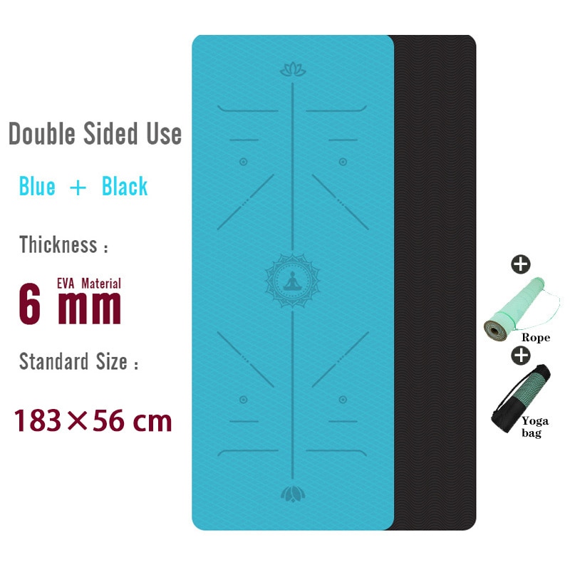 TPE Yoga Mat 6mm For Beginner Non-slip Mat Yoga Sports Exercise Pad With Position Line For Home Fitness Gymnastics Pilates Mats