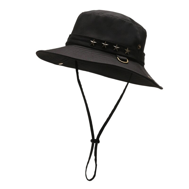 Gorro de pescador con visera ancha para hombre y mujer, sombrilla de ala ancha, impermeable, portátil, para exteriores, para la cabeza, correa para barbilla ajustable, para Golf y senderismo: B