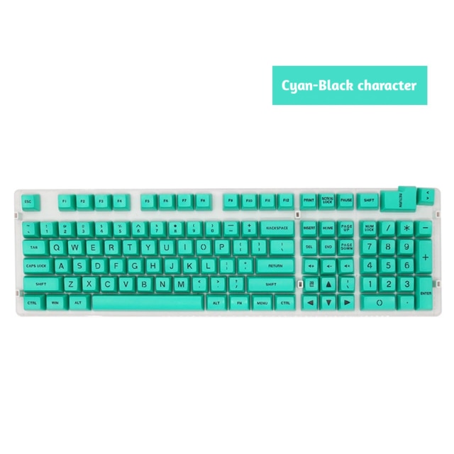 108pcs SA Spherical ABS Keycap For Mechanical Gaming Keyboard Double Color Injection Blg Font For Blue/Red/Brown/Black Switch: Cyan