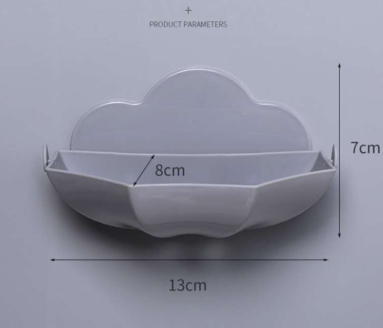 1Pc Cloud Zeephouder Wall Mounted Opknoping Badkamer Douche Zeepbakje Douche Platen Zeep Opslag Afvoer Plastic Zeepbakje rack
