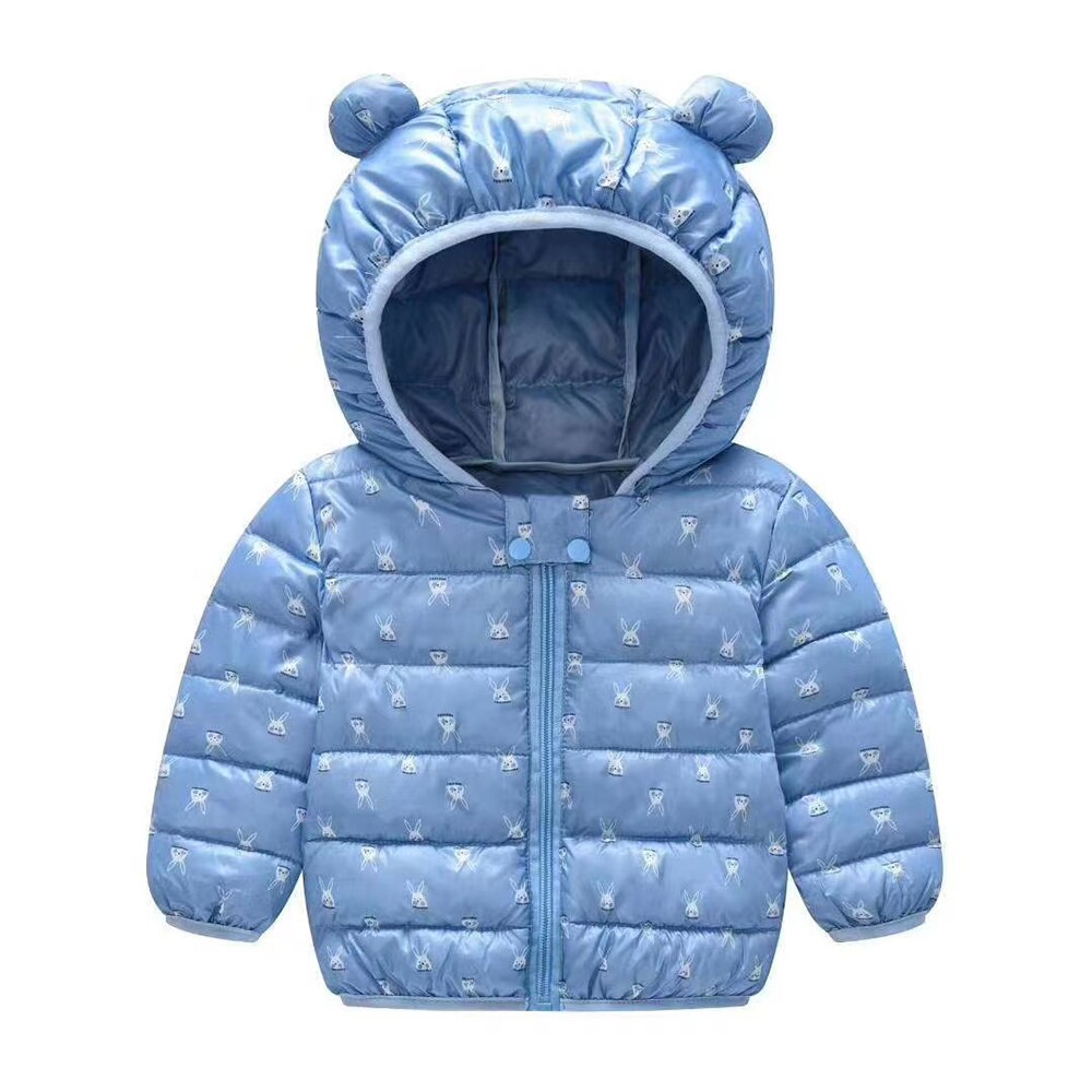 Mudkingdom kinderjas winter donsjas voor jongens en meisjes kinderen cartoon konijnenoren hoodie jassen lichtgewicht bovenkleding