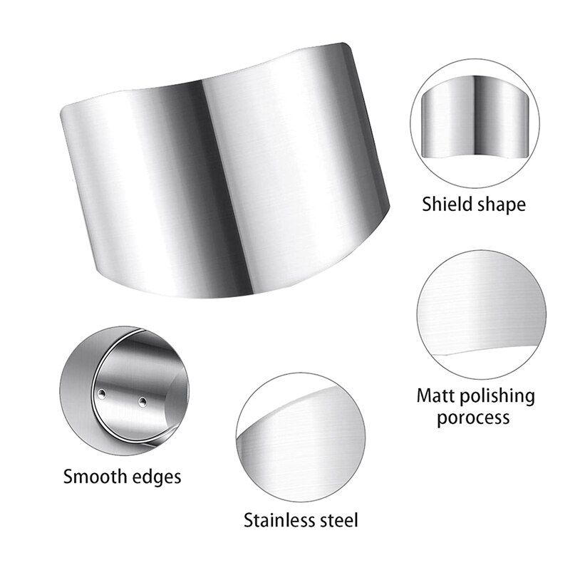 8 Pcs Stainless Steel Finger Guard,Finger Protector Hand Guard Avoid Hurting When Slicing &amp; Dicing,Kitchen Safe Cut Tool