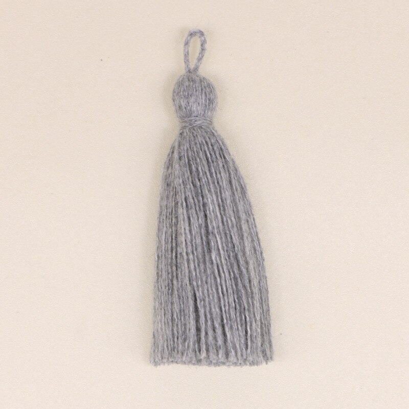 10PCS Mini Pure Cotton Colorful Tassels DIY Pendant Jewelry Curtain Garments Decorative Accessories Key Chain Handbag Pendants: Gray