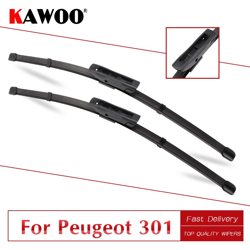 Kawoo Voor Peugeot 301 24 "16" Auto Zachte Natuurlijke Rubber Windcreen Ruitenwissers blades Fit Bajonet Arm