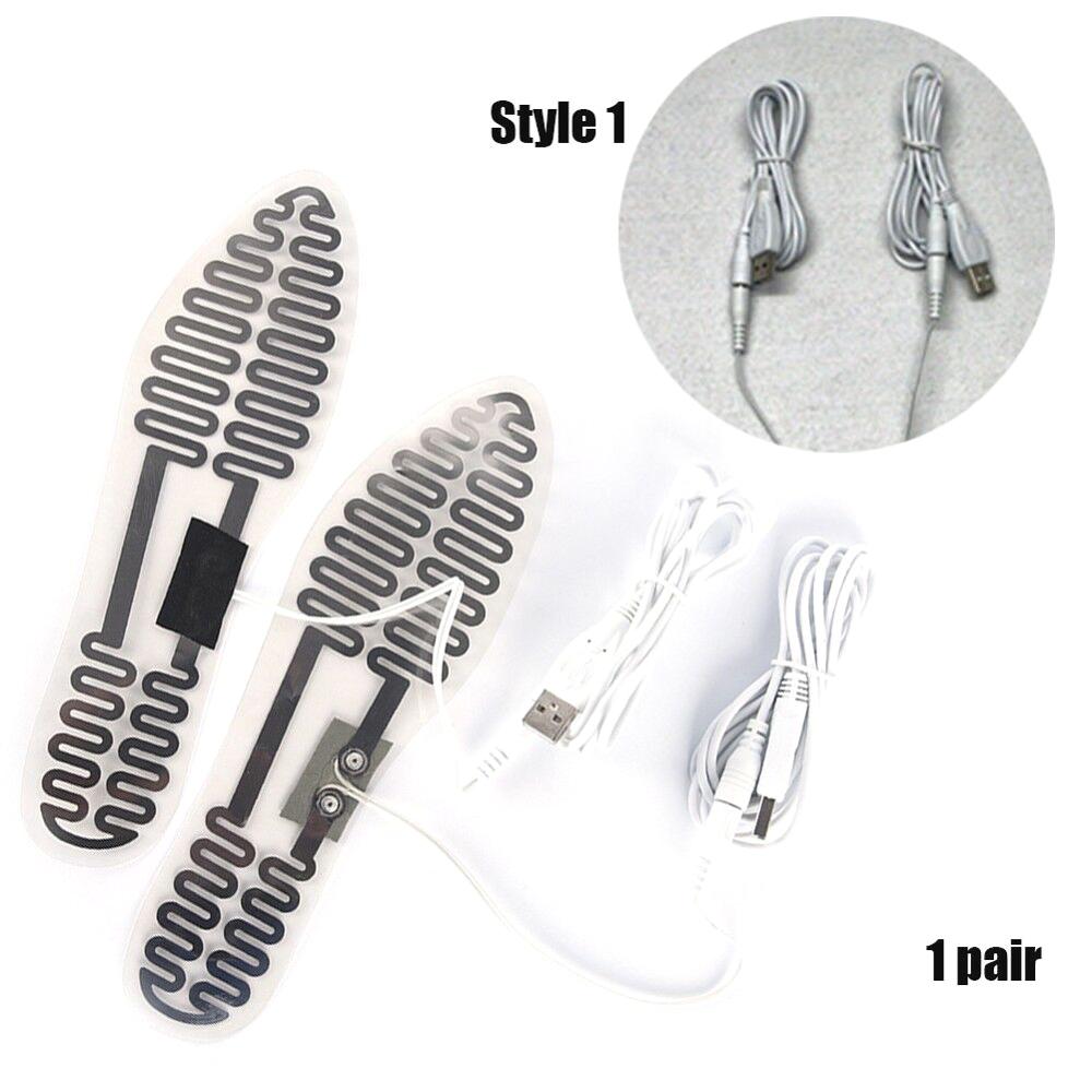 1Pair 23CM USB Electric Heated Insoles Foot Warmer Heated Boots Shoes Pads Winter Outdoor Ski warming Insoles: 1 for 1