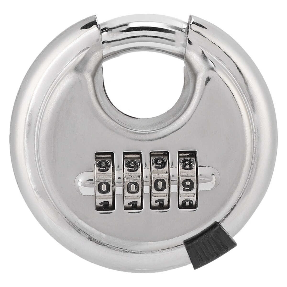 4-Dial Combination Lock Password Round Padlock Key Stainless Steel Password Locks For Outdoor Warehouse Fences
