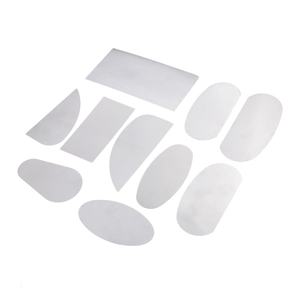10 Pcs Pottery Clay Steel Scraper for Polymer Clay Scraper Pottery Tools Steel Cutter Ceramic Tools Steel Serrated Scraper Set