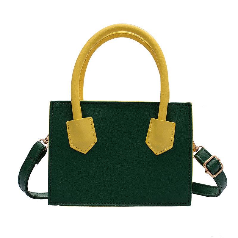 Dames schoudertas in kleurblok, wild style, geruite handtas met rits en handvatten, pu-koerierstas: C