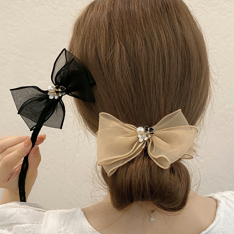 Osłona w stylu Vintage perła szpilka kok fryzura włosy kij kobiety elegancka ozdoba do włosów Scrunchies kwiatowa do włosów ekspres narzędzia akcesoria do włosów