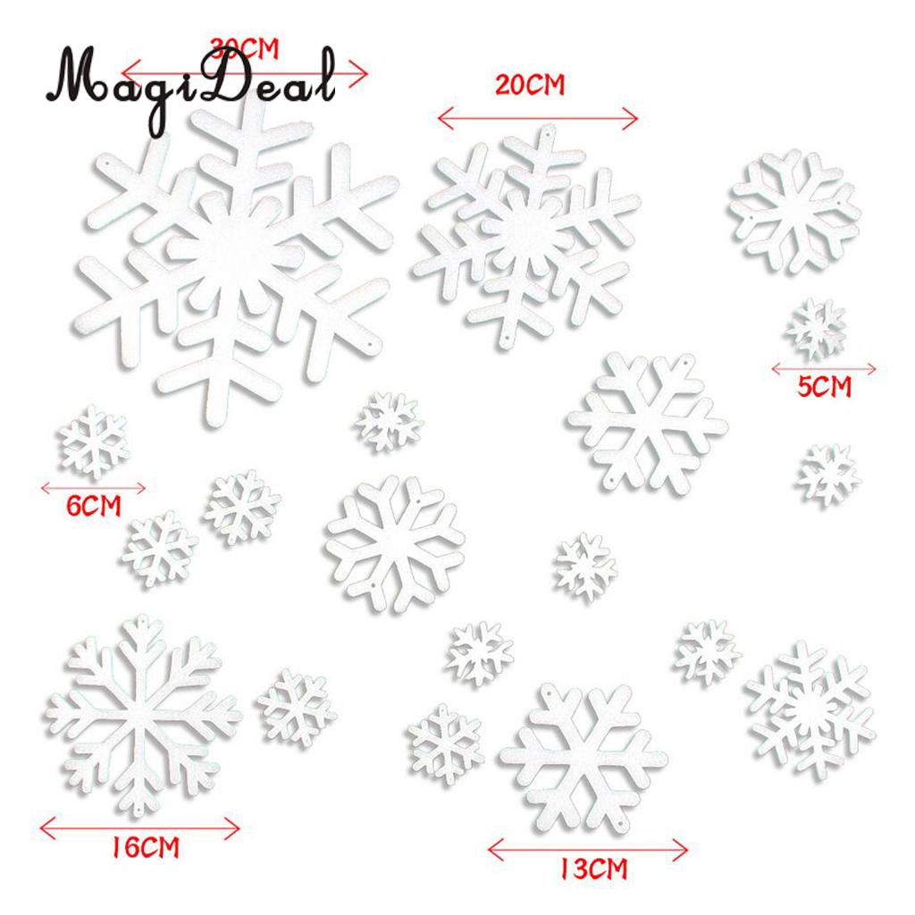 Magideal 19 Pcs Wit Schuim Sneeuwvlok Hanger Sticker Decals Raam Kleeft Home Decor