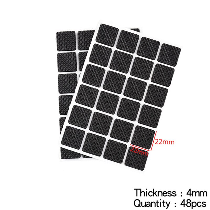 Table Chair Feet Pads Table Foot Pad Corner Furniture Leg Mute Wear-resistant Anti-slip Stickers Protective Stool Foot Cover: D square 48PCS