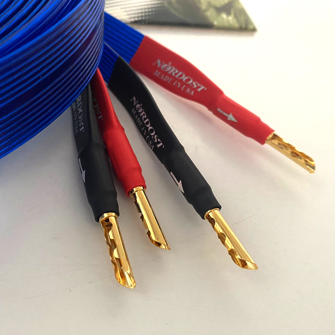 Pair Nordost Blue Heaven Speaker Cable Hifi Audio Audiophile Cable Falt Loudspeaker Wire Amplifier Banana plug to Spade Line 3M