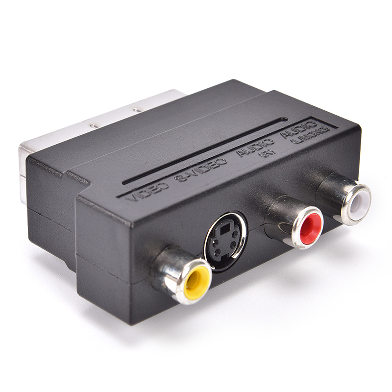Voor Video Dvd-Recorder Tv-Projector Rgb Scart Naar 3 21 Pins Rca S-Video Adapter Composiet Rca Svhs S-Video Av Tv Audio