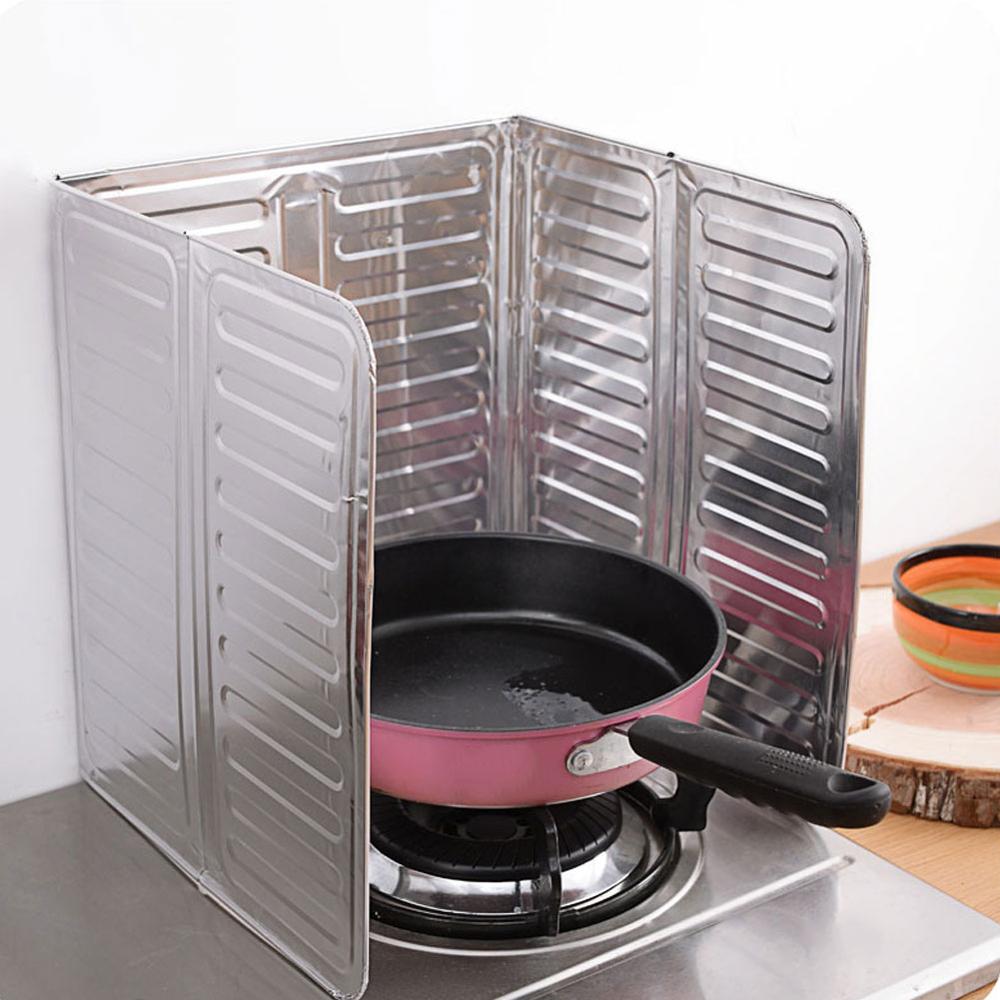 Kitchen Aluminium Anti-oil Plate Foldable Stove Heat Insulation Splash Proof Baffle Wall Protected Screens Kitchen Accessories