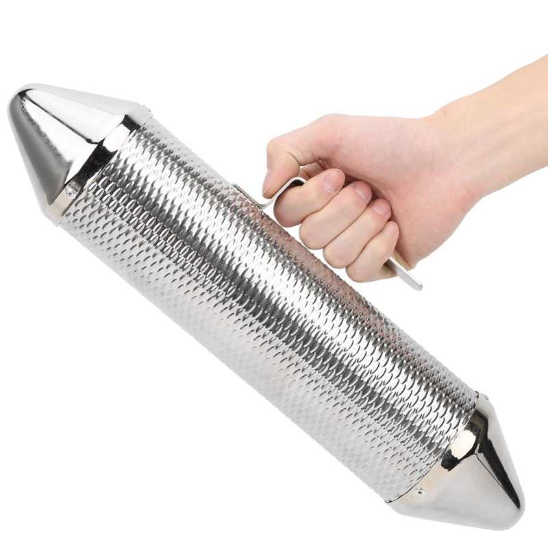 Eujgoov Guiro Shaker Aluminium 4x12in Avec Grattoir - Instrument De Percussion Orff Pour Musique