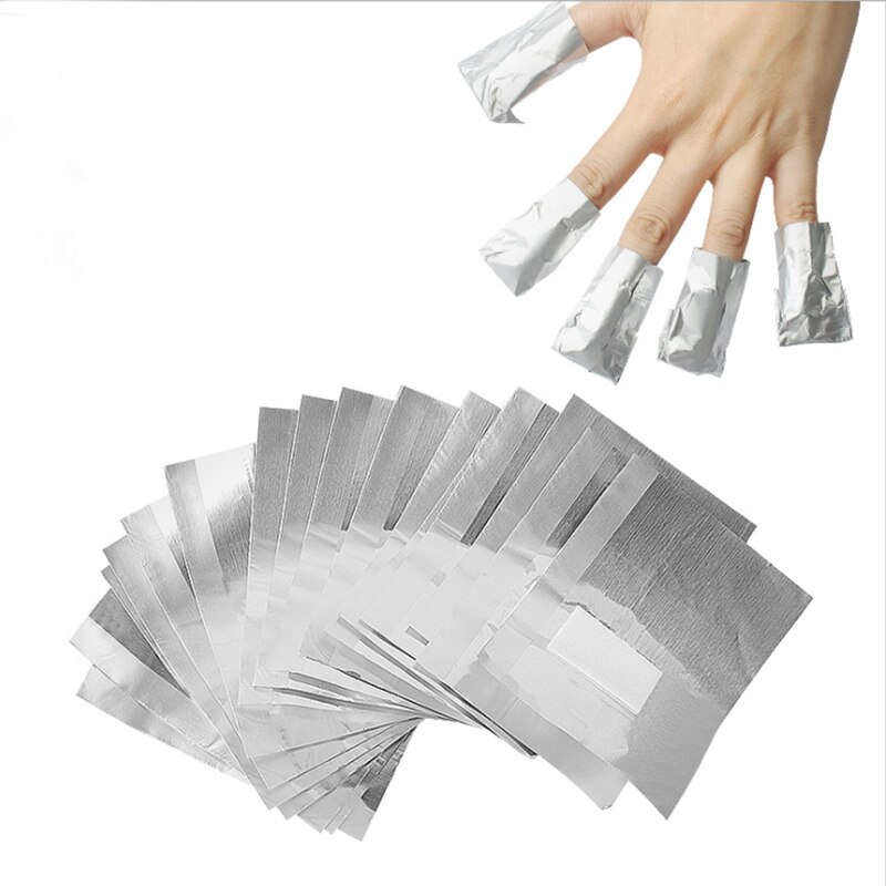 50 Stks/partij Aluminiumfolie Remover Wraps Nail Art Losweken Acryl Gel Nagellak Verwijderen Cleaner Gel Nail Make tool