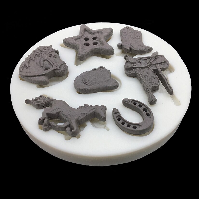 Paard Cowboy Zadel Siliconen Sugarcraft Cupcake Bakvorm Fondant Cake Decorating Gereedschap