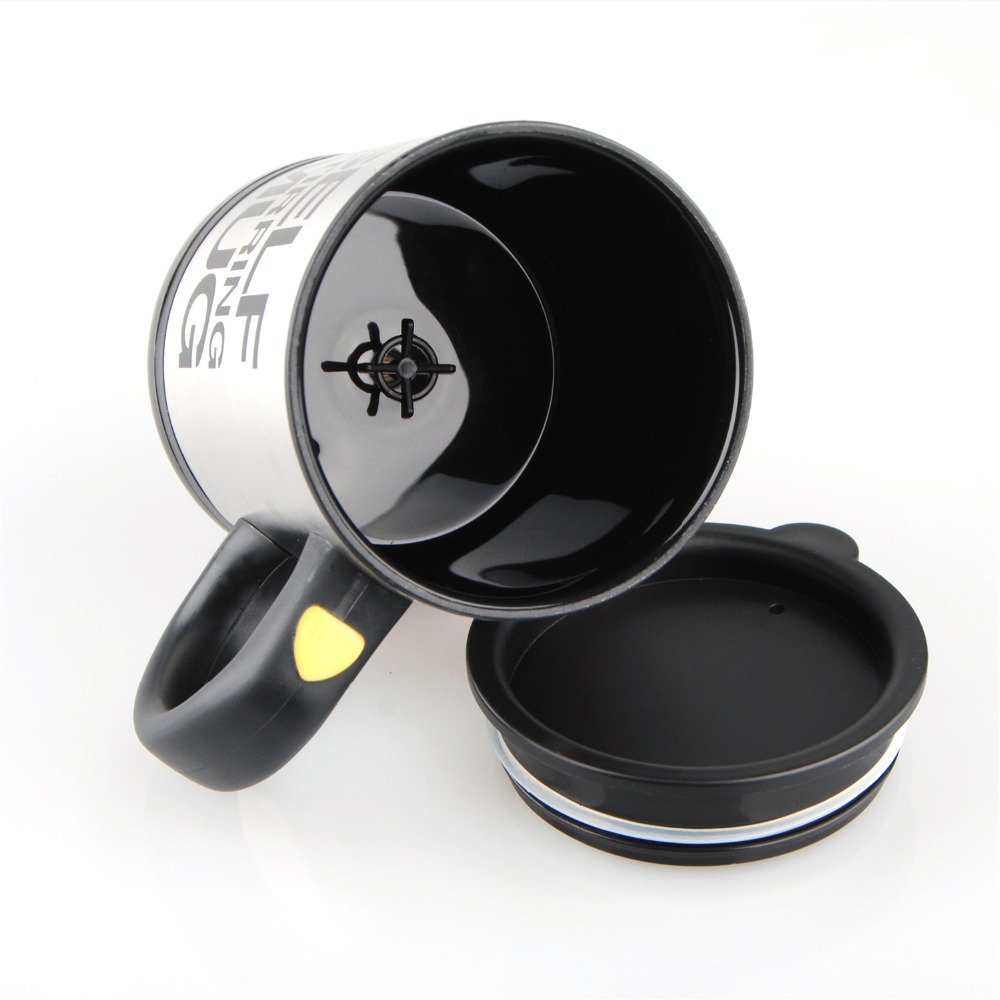 Koffie Mok 400ml Rvs Zelf Roeren Mok met Deksel, automatisch Mengen Lui Koffie Cup voor Kantoor
