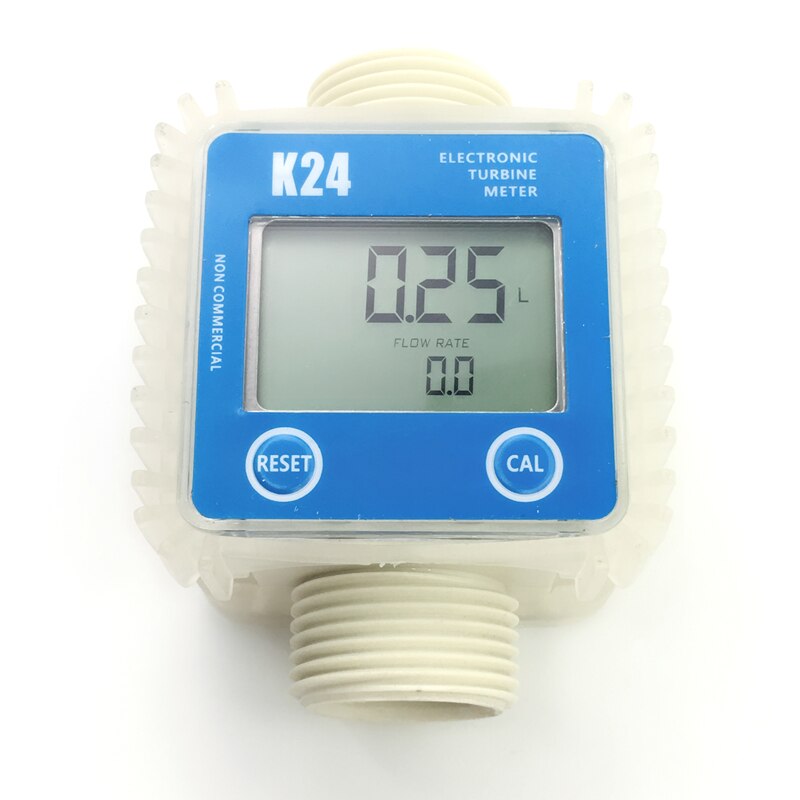 K24 Elektronische Turbine Flow Meter Sensor Voor Diesel, Ureum, Kerosine, Benzine, Water, Lichte Olie: Vertical Blue face