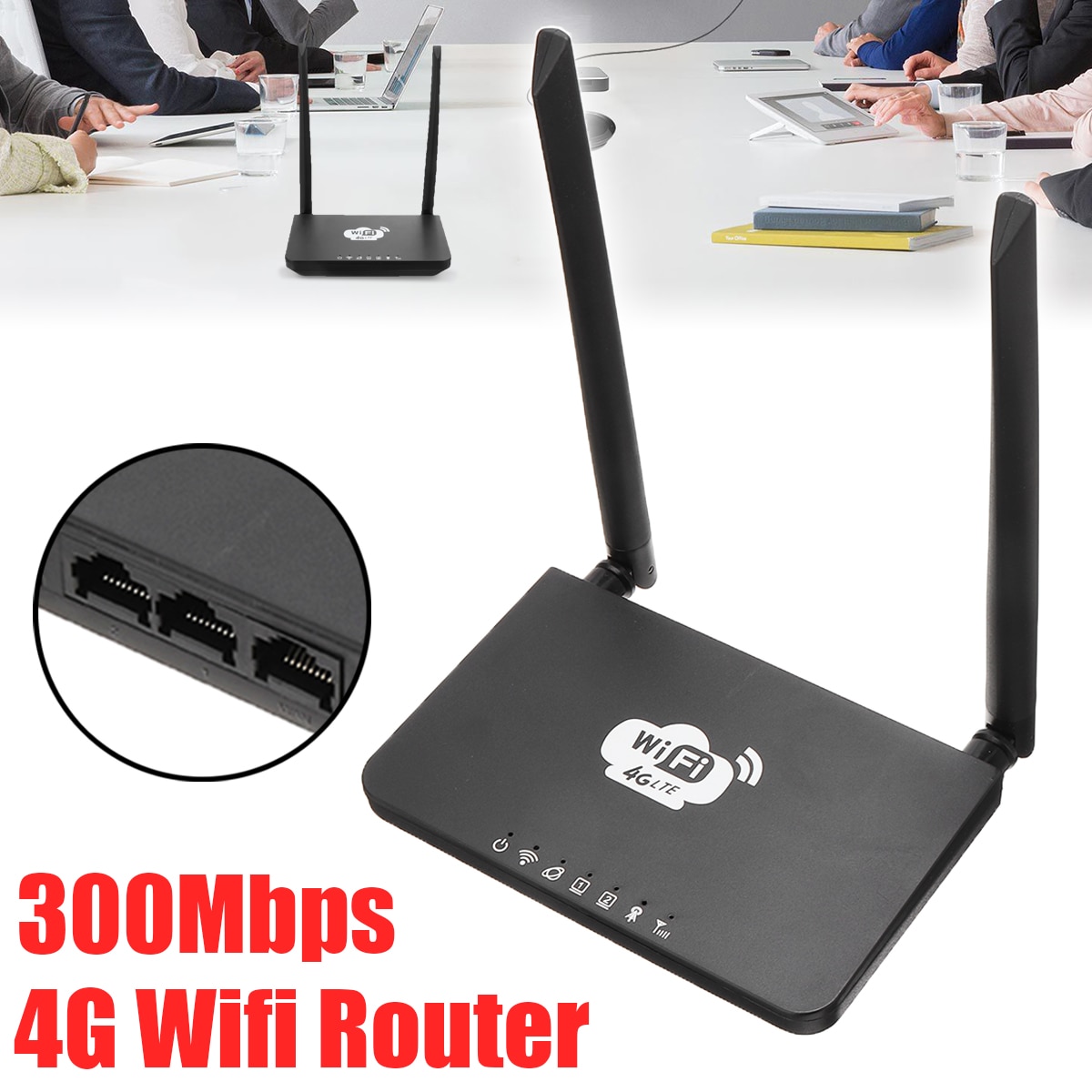 1 Pc Thuis Dual Antenne Mobiele Wifi Hotspot 4G Lte Draadloze Router 300Mbps W/Sim Card Slot ondersteuning Windows Xp/Vista/7 Mac