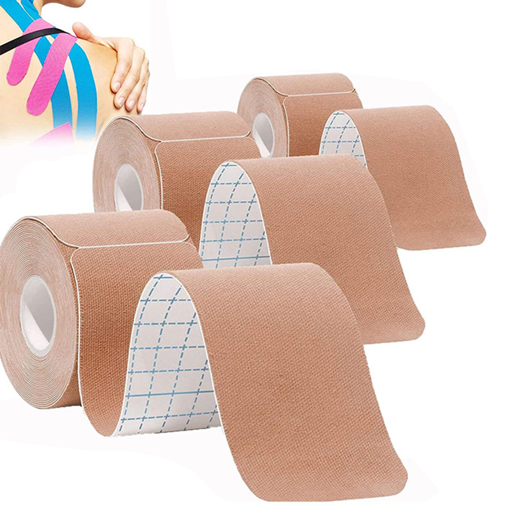 Elastische Sport Kinesio Tape Atletische Herstel Stickers Fitness Bandages Kinesiologie Ondersteuning Pads Kniegewricht bescherming 5m x 5cm
