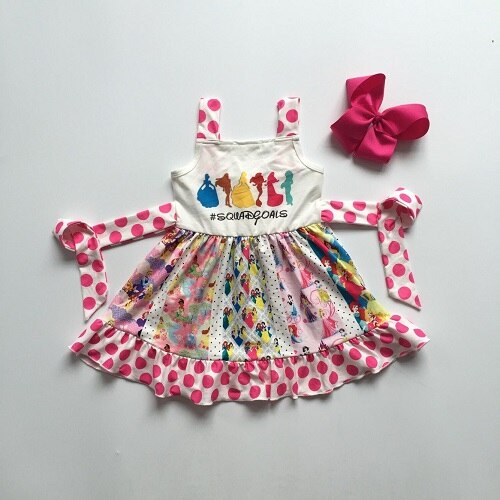 baby girls clothes children summer dress girls boutique twirl dress with accessories: Pink / 3T