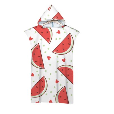 Volwassen Vruchten Afdrukken Microfiber Strand Poncho Handdoek Met Capuchon Zwemmen Surf Veranderende Gewaden Sneldrogend Badhanddoeken Beachwear