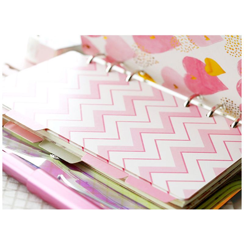 Separador de hojas sueltas para cuaderno, separador de índice de 6 agujeros, planificador de papel diario, carpetas, suministros de papelería para estudiantes, A5, A6, 1 Juego