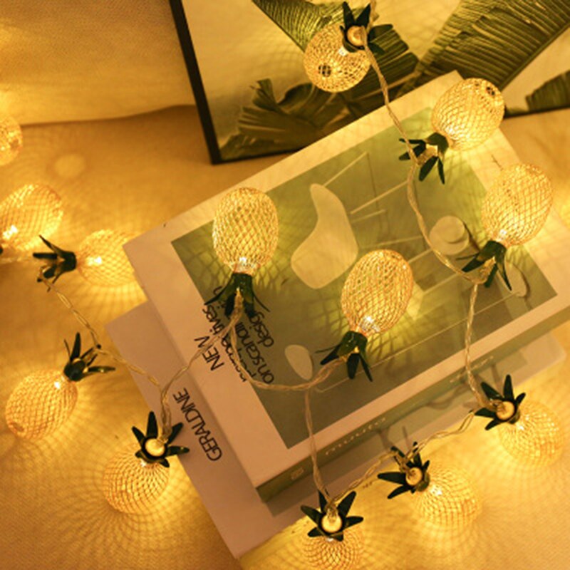 Lampe LED ananas à piles, petite chaîne de couleur, luminaire décoratif d&#39;extérieur pour chambre à coucher
