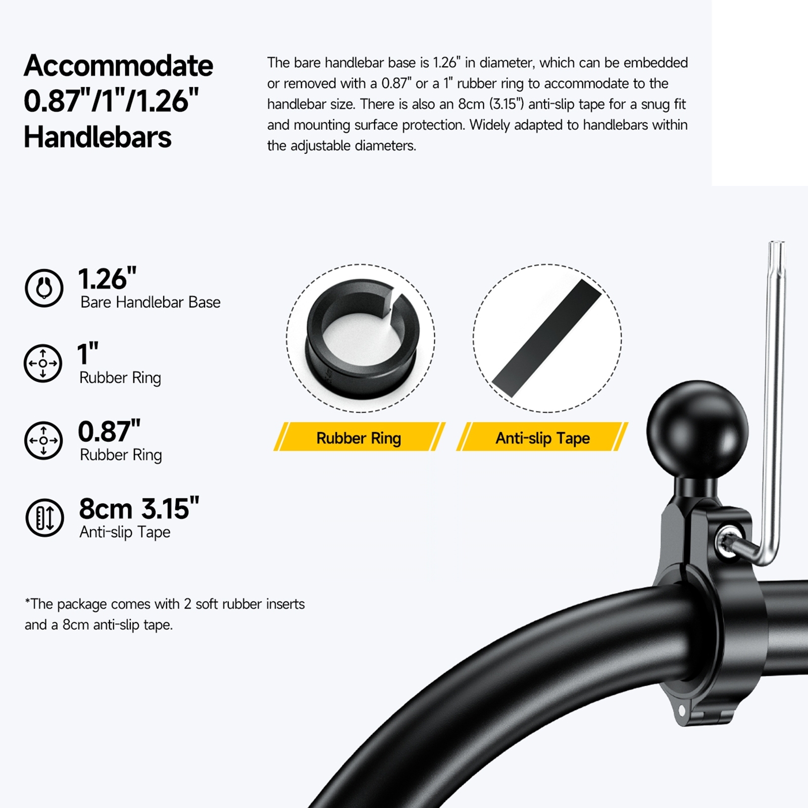 Ulefone Armor Mount Pro Universal Bicicleta Handle Phone Holder, Bicicleta Handle Holder