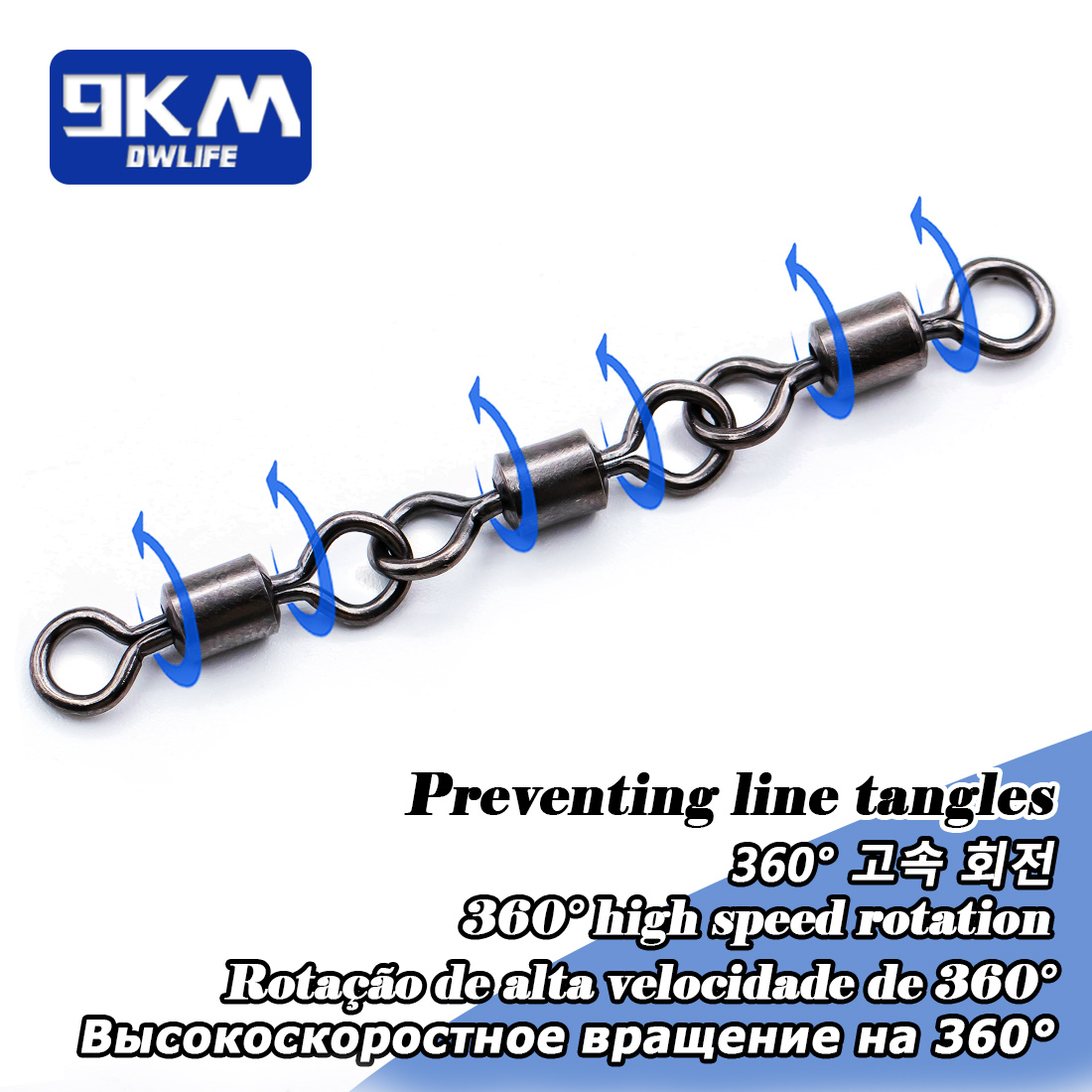Accesorios de pesca giratorios de tres juntas, 15 ~ 60 uds., barril de pesca, aparejos giratorios, Clip conector de sedal de pesca de agua salada para lubina