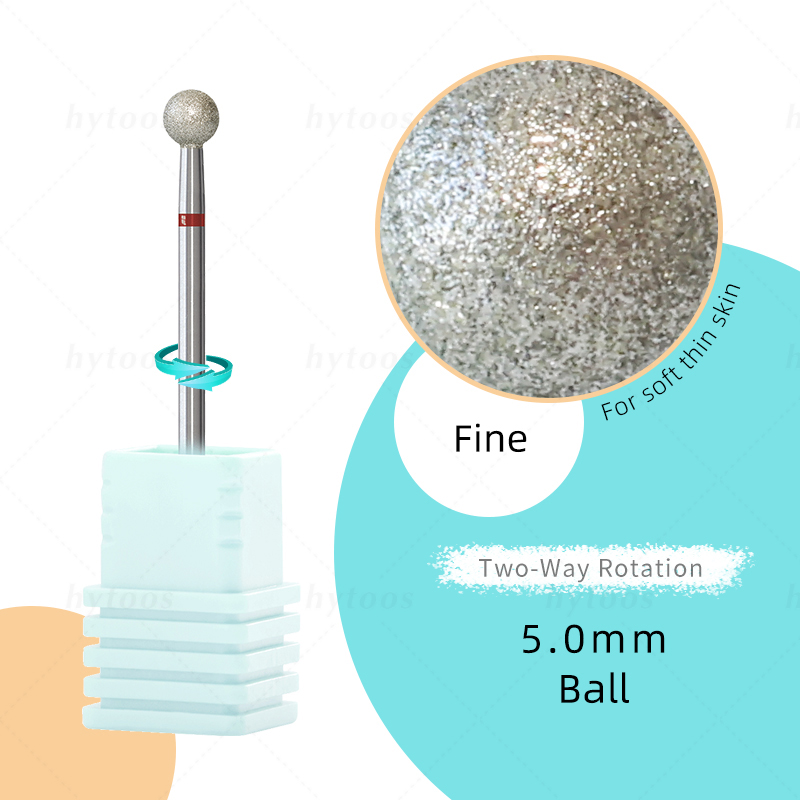 HYTOOS, bola de grano fino, limpieza de cutículas, brocas para uñas, broca de diamante ruso, seguridad debajo del limpiador de uñas para cutícula, piel muerta: plum
