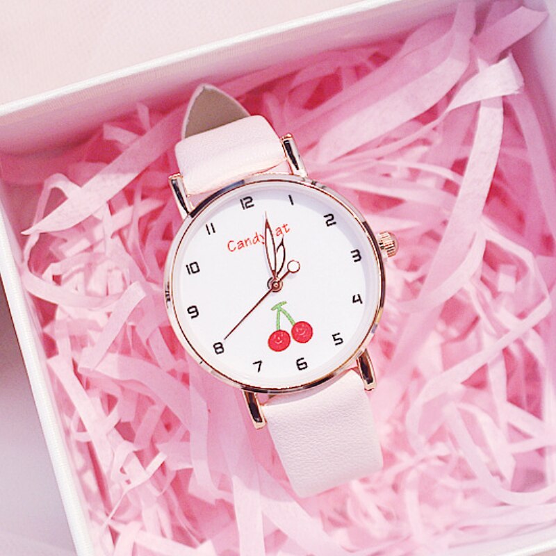 Cute Pretty Princess Style Children's Watches Kids Student Girls Quartz Leather Wristwatches Clocks Reloj часы детские