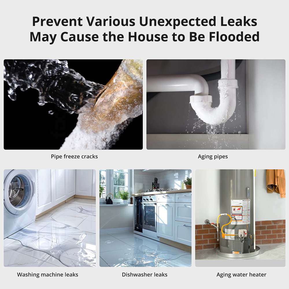 SONOFF SNZB-05P Zigbee slimme waterleksensor Lekkende en druipende detectie Real-time waarschuwing Smart Scence via eWeLink Alexa Google