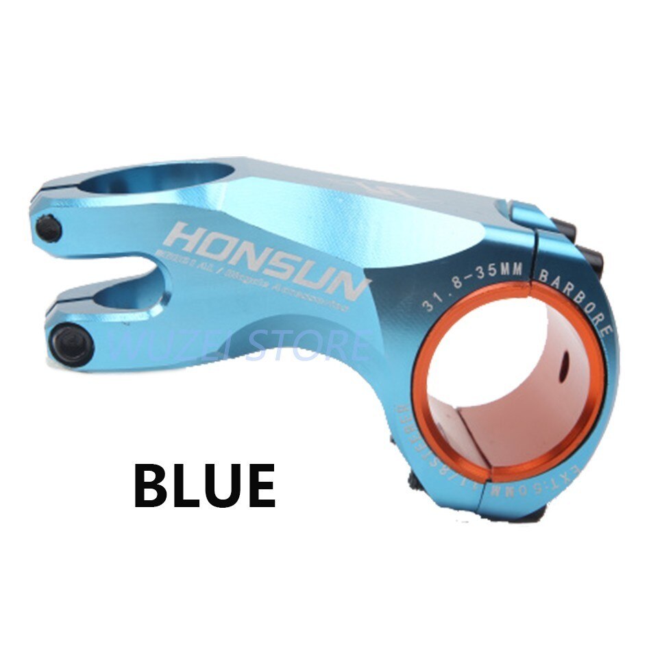 Honsun mountainbike 50/70mm højstyrke letvægts styr stig 35mm /31.8mm stamme til xc am mtb mountainbike del: Blå 17 grader