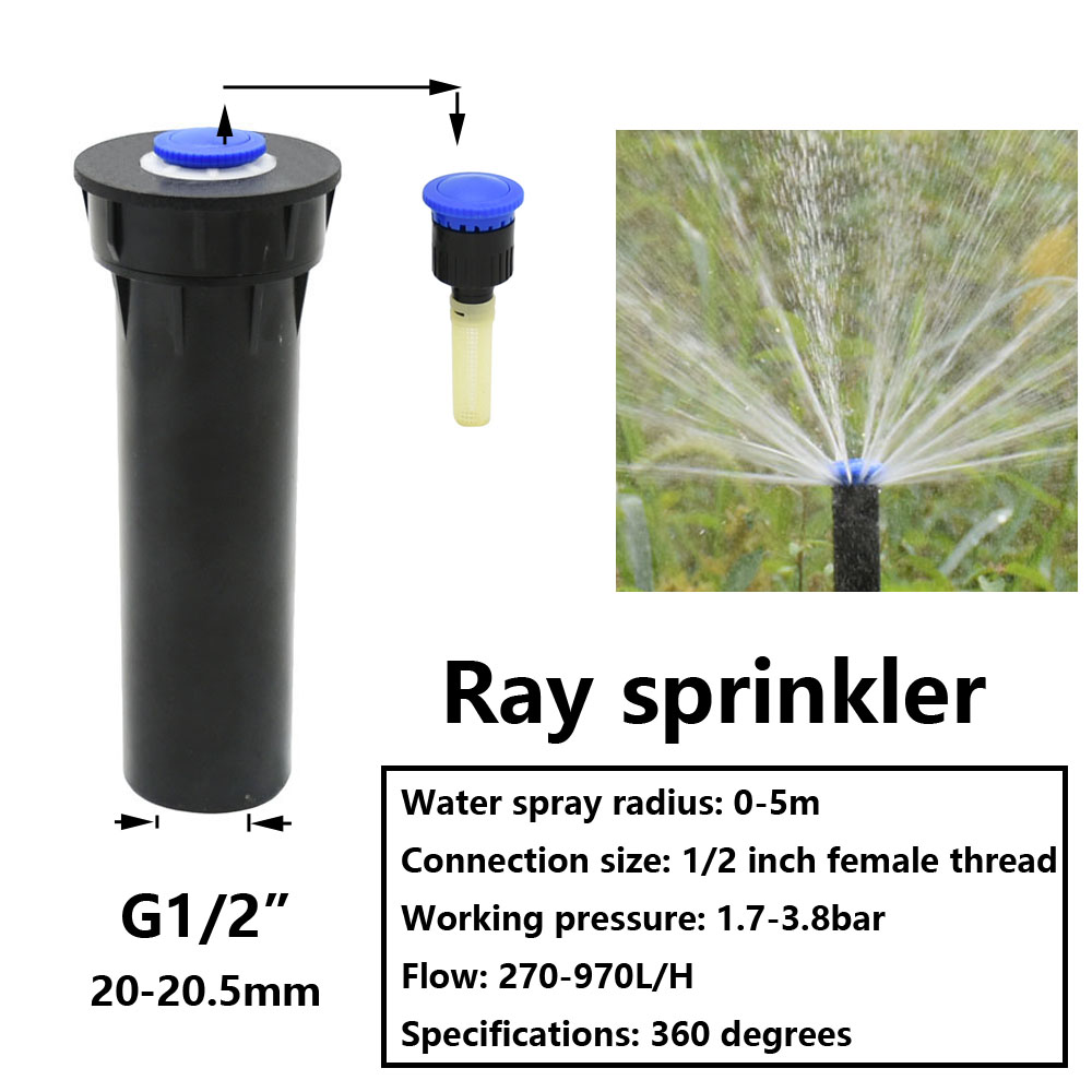 Have-plæne popup-sprinkler 90/180/360- graders kunstvandingsstrålesprinkler landbrugsbrydningsdyse til vanding og kunstvanding: Hvid